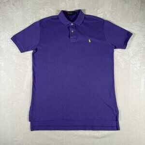 Polo Ralph Lauren Shirt Men Size S Purple Short Sleeve 100% Cotton Pony Logo GUC